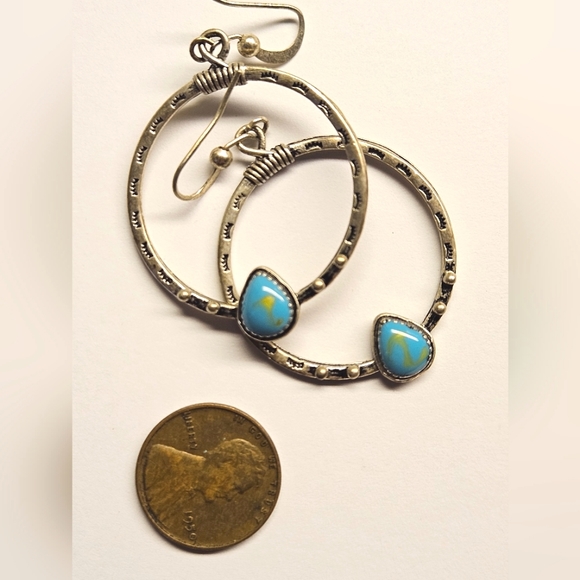 5/$25 Turquoise and Silver Earrings - Picture 2 of 3